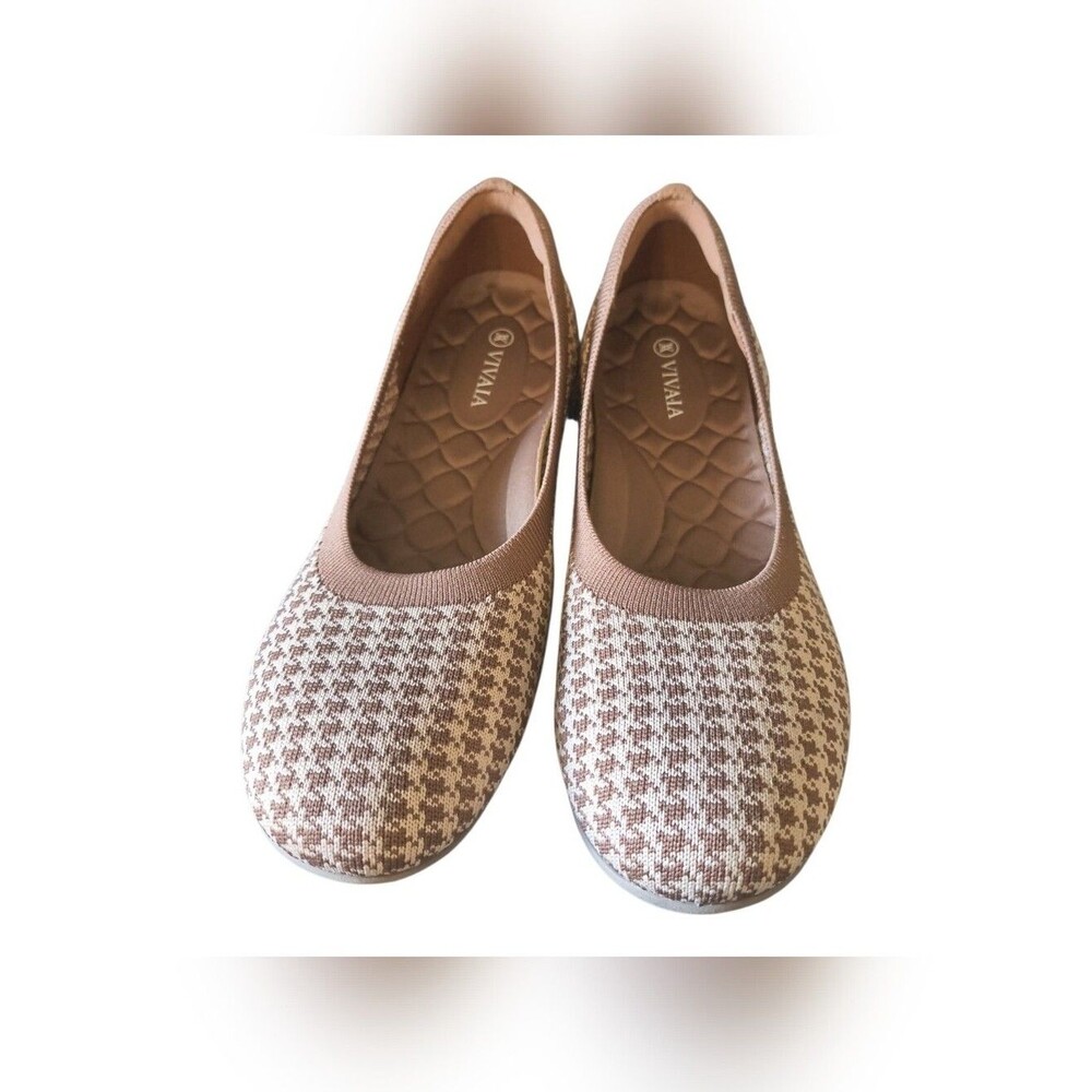Vivaia Ballet Flats Round Toe Claire 42, 11 US Houndstooth Comfort Packable - Picture 7 of 9